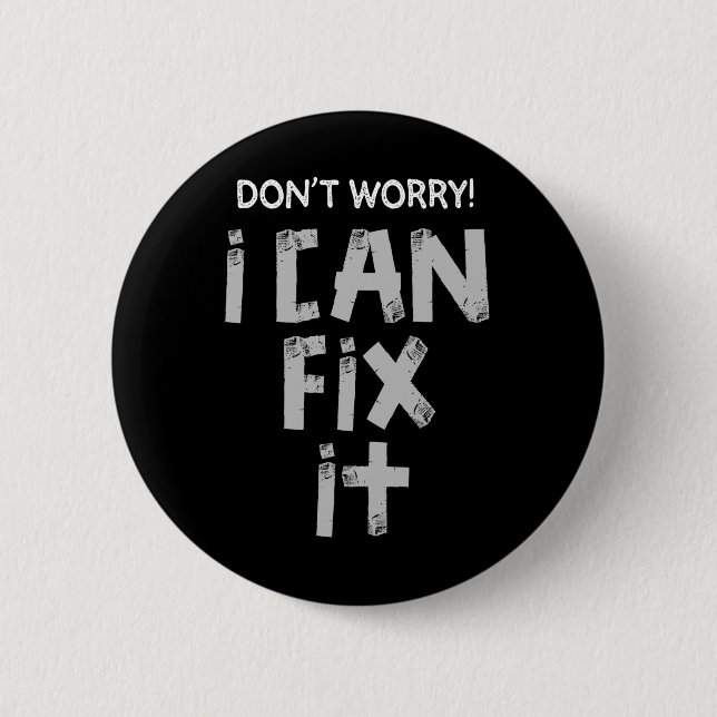 Funny Duct Tape Joke Lazy Sarcastic Husband Vater Button (Vorderseite)