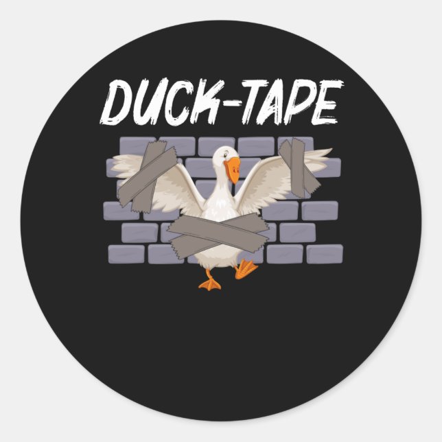 Funny Duct Tape Spaß Duck Animal Sarcastic Runder Aufkleber (Vorderseite)