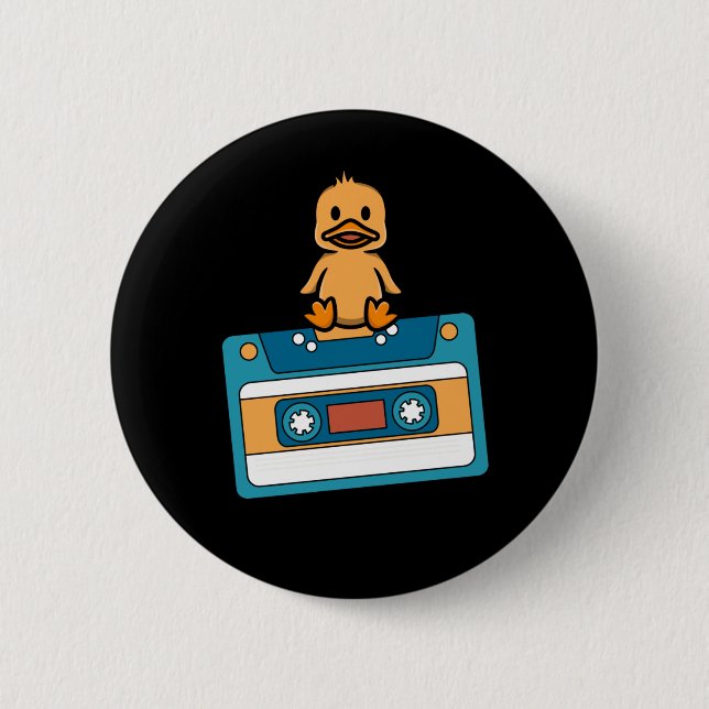 Funny Duct Tape Spaß Duck Süße Tier Button (Vorderseite)