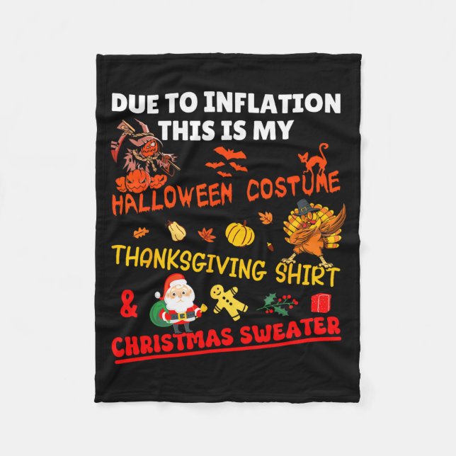 Funny Due To Inflation This Is Xmas New Year's Eve Fleecedecke (Vorderseite)