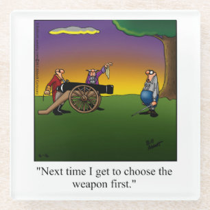 Funny Dueling bei Morgendämmerung Spaß Untersetzer