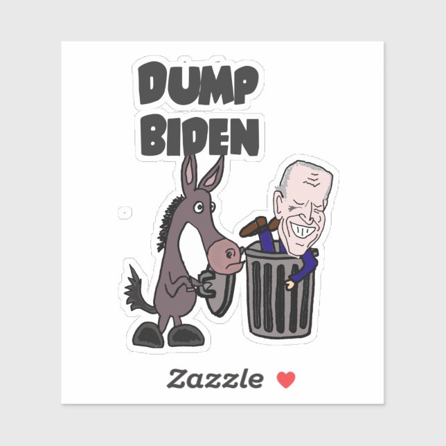 Funny Dump Joe Biden Cartoon Aufkleber (Blatt)