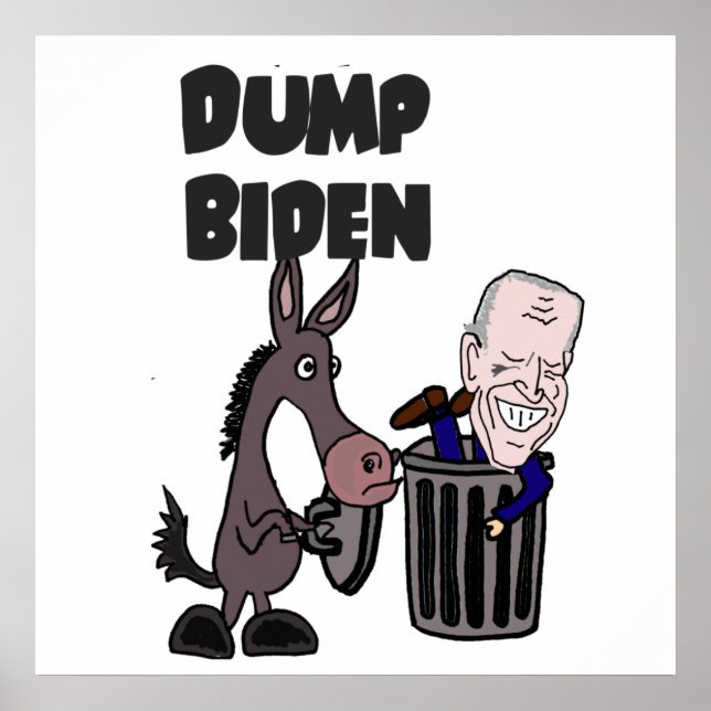 Funny Dump Joe Biden Cartoon Poster (Vorne)