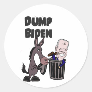 Funny Dump Joe Biden Cartoon Runder Aufkleber