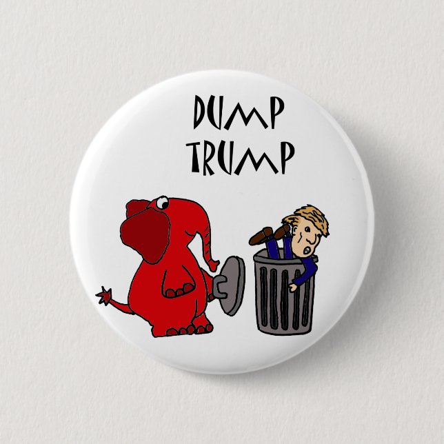 Funny Dump Trump Politischer Cartoon Art Button (Vorderseite)