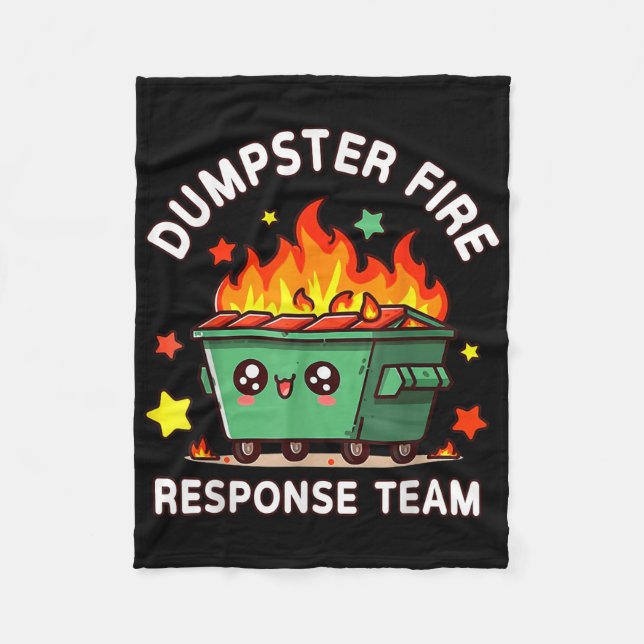 Funny Dumpster Fire Response Team Meme Funny Work Fleecedecke (Vorderseite)