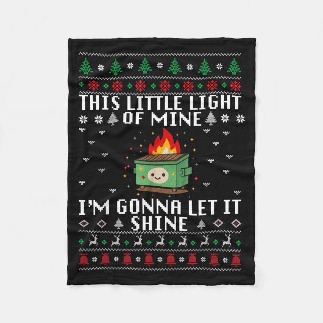 Funny Dumpster Fire Ugly Christmas Sweaters For Me Fleecedecke (Vorderseite)