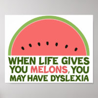 Funny Dyslexia Zitat Dyslexischer Spaß Watermelon