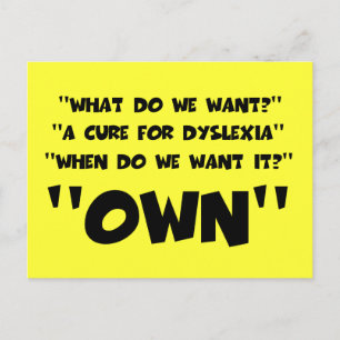 Funny dyslexisch postkarte