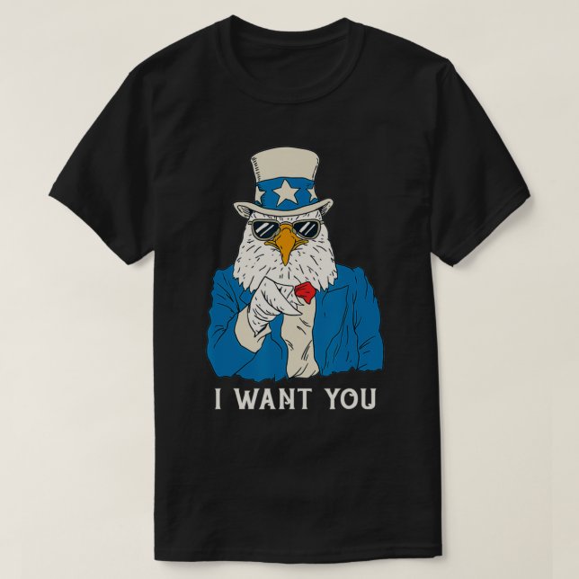 Funny Eagle American Flag Patriotic 4. Juli T-Shirt (Design vorne)