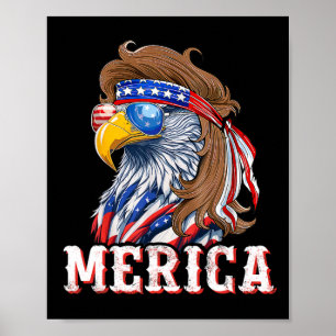 Funny Eagle Mullet 4. Juli US-amerikanische Flagge Poster