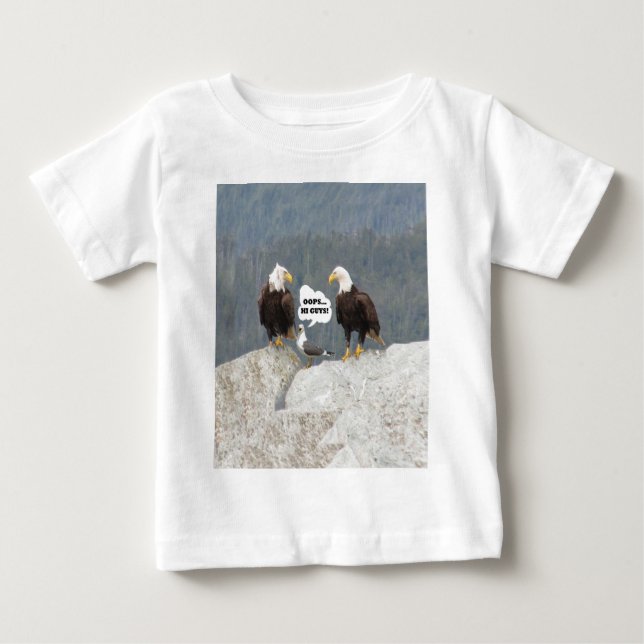 Funny Eagles und Seagull Baby T-shirt (Vorderseite)