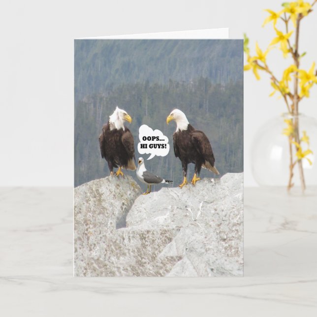 Funny Eagles und Seagull werden gut Karte (Gelbe Blume)