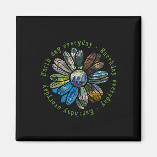 Funny Earth Day Jeden Sonnenblumen Erde Tier Lo Magnet