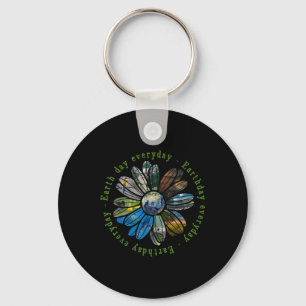 Funny Earth Day Jeden Sonnenblumen Erde Tier Lo Schlüsselanhänger
