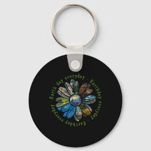 Funny Earth Day Jeden Sonnenblumen Erde Tier Lo Schlüsselanhänger