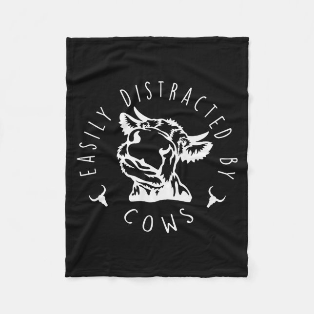 Funny Easily Distracted By Cows Design  Fleecedecke (Vorderseite)