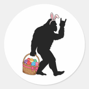 Funny Easter Bigfoot Egg Kostüm Bunny Bigfoot Ca Runder Aufkleber