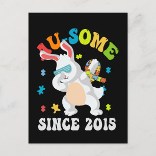 Funny Easter Dabbing Sonnige Autismus Bewusstsein Einladungspostkarte