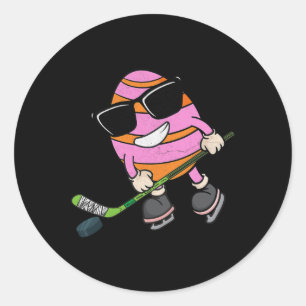Funny Easter Egg Eishockey Sport Lover Bo Runder Aufkleber