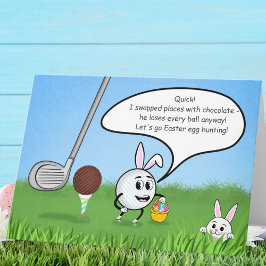 Funny Easter Golf Ball Easter Egg Hunt Humor Karte