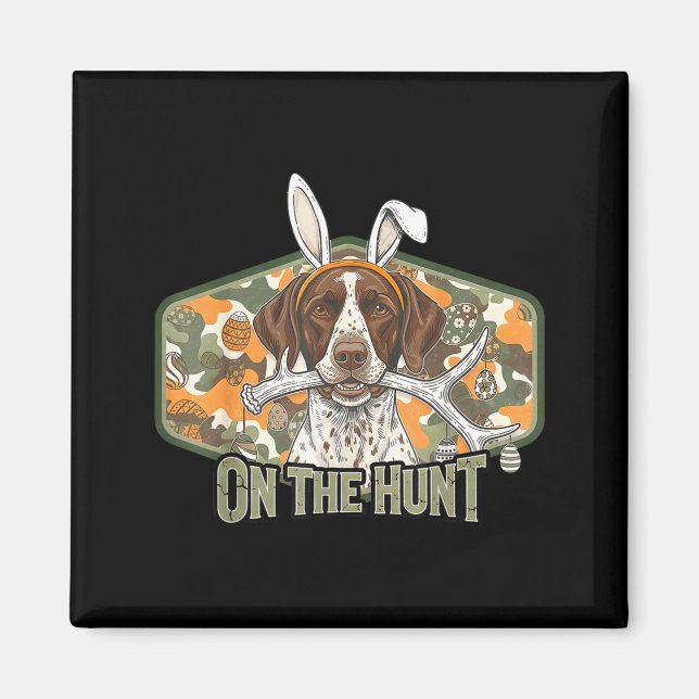 Funny easter labrador retriever on the hunt bunny magnet (Vorne)