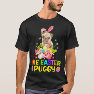 Funny Easter Mops Bunny Ear Eggs Basket Hunde Kind T-Shirt