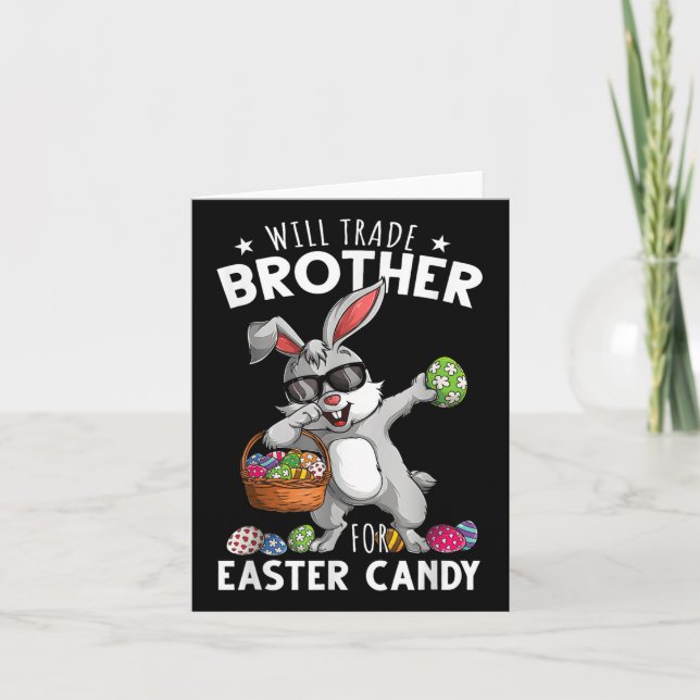 Funny Easter wird Brother gegen Candy Kids Boy tau Karte (Vorderseite)