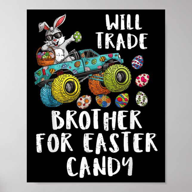 Funny Easter wird Brother gegen Candy Kids Boy tau Poster (Vorne)