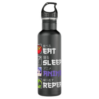 Funny  Eat Sleep Anime Repeat Anime Japan Manga Gi Edelstahlflasche