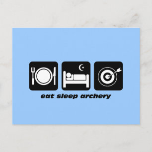 Funny eat sleep archery postkarte