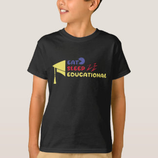 Funny eat sleep education with simple icon T-Shirt
