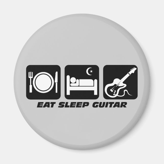 Funny eat sleep gitarre magnet (Vorne)