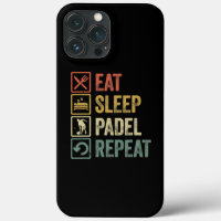 Funny Eat Sleep Padel Wiederholung Retro Vintag Sp
