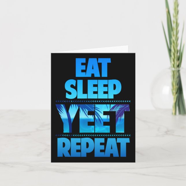 Funny Eat Sleep Yeet Wiederholung Vintag Karte (Vorderseite)