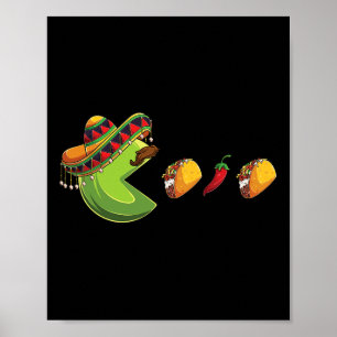 Funny Eating Tacos Cinco De Mayo Boys Kinder Frau Poster