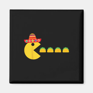 Funny Eating Tacos Fiesta Cinco De Mayo Mexiko Magnet