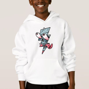 Funny Edgy Schädelgesicht und Blitzform Hoodie