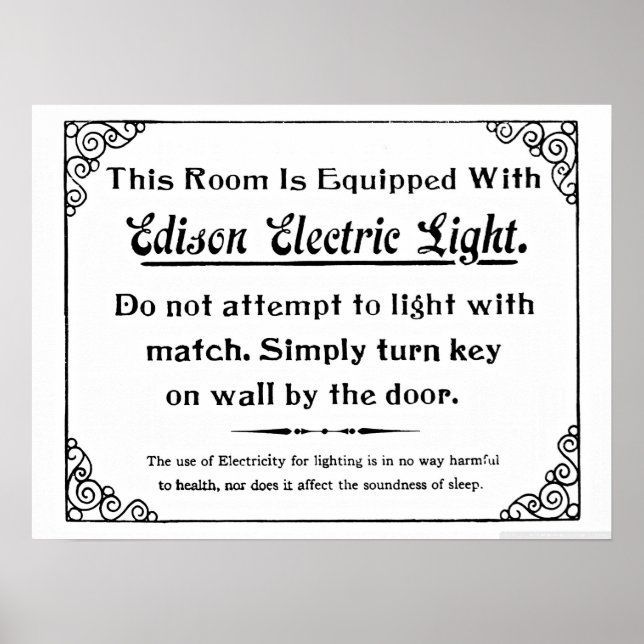 Funny Edison Electric Light Poster (Vorne)