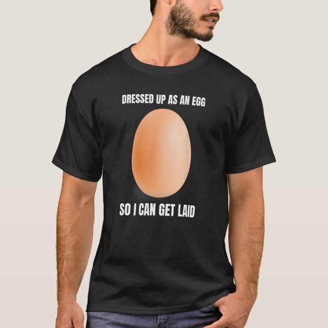 Funny Egg Beaid Sarcastic Simple Halloween T-Shirt (Vorderseite)