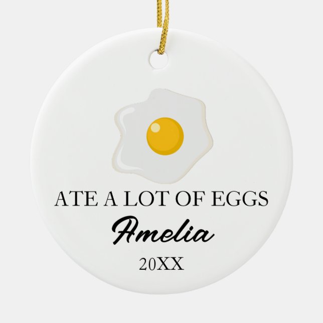 Funny Egg Gifts, Custom Egg Lover Christmas  Keramik Ornament (Vorne)