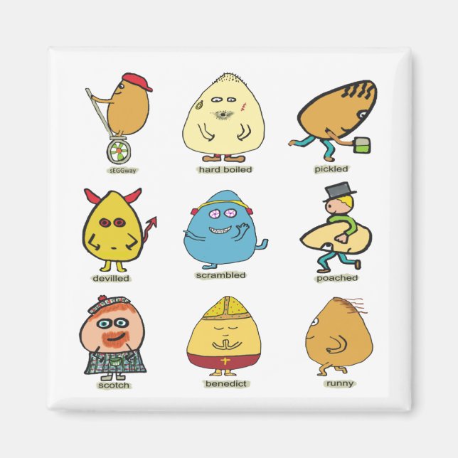 Funny Egg Puns Magnet (Vorne)