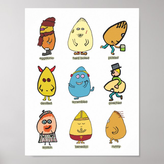 Funny Egg Puns Poster (Vorne)
