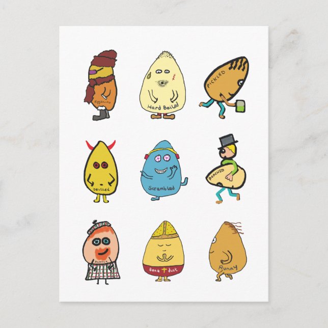 Funny Egg Puns Postkarte (Vorderseite)