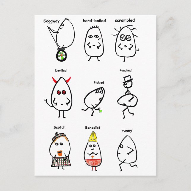 Funny Egg Puns Postkarte (Vorderseite)