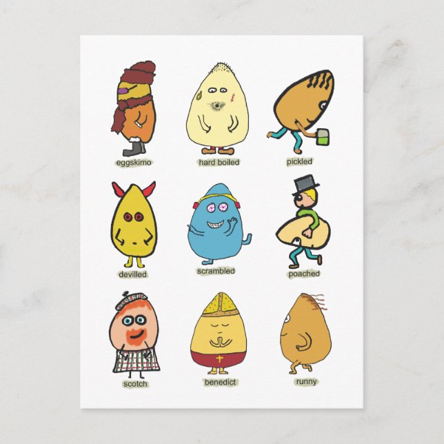 Funny Egg Puns Postkarte (Vorderseite)
