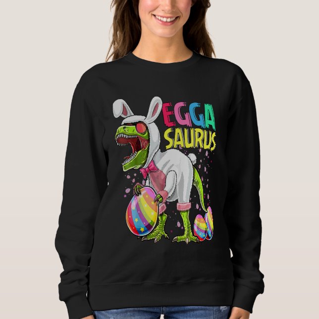 Funny Eggasaurus Stegosaurus Egg Dinosaur Happy Ea Sweatshirt (Vorderseite)