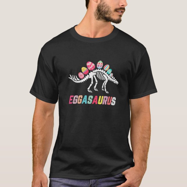 Funny Eggasaurus Stegosaurus Egg Dinosaur Happy Ea T-Shirt (Vorderseite)