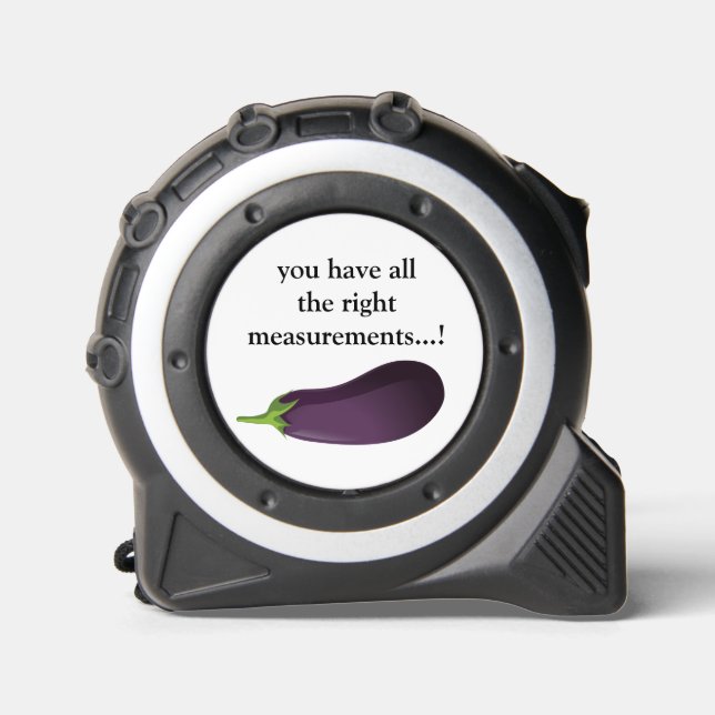 FUNNY EGGPLANT alle richtigen Messungen Maßband (Vorderseite)