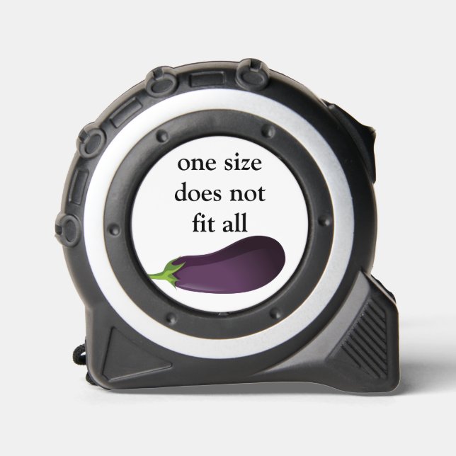 FUNNY EGGPLANT eine Größe passt nicht alle Maßband (Vorderseite)